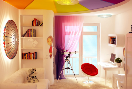 Дизайн детской комнаты: мебель, оформление, карнизы и шторы